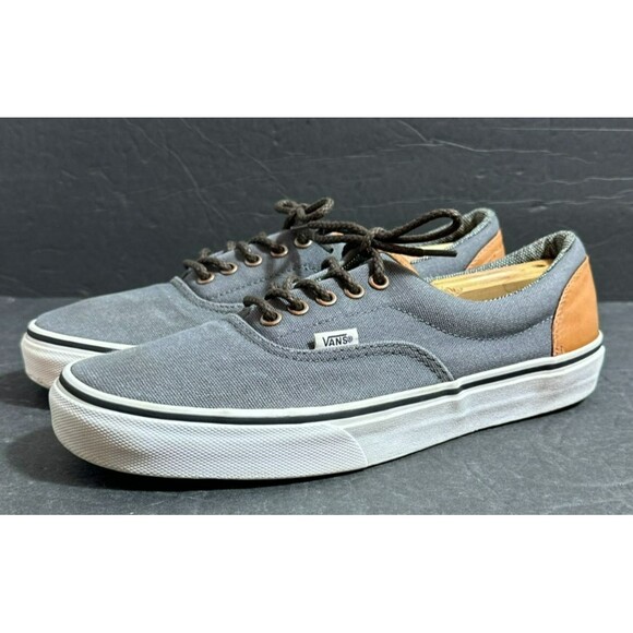 VANS Other - Vans Era Canvas and Leather Gray & Brown Skate Shoe Men's Size 10
